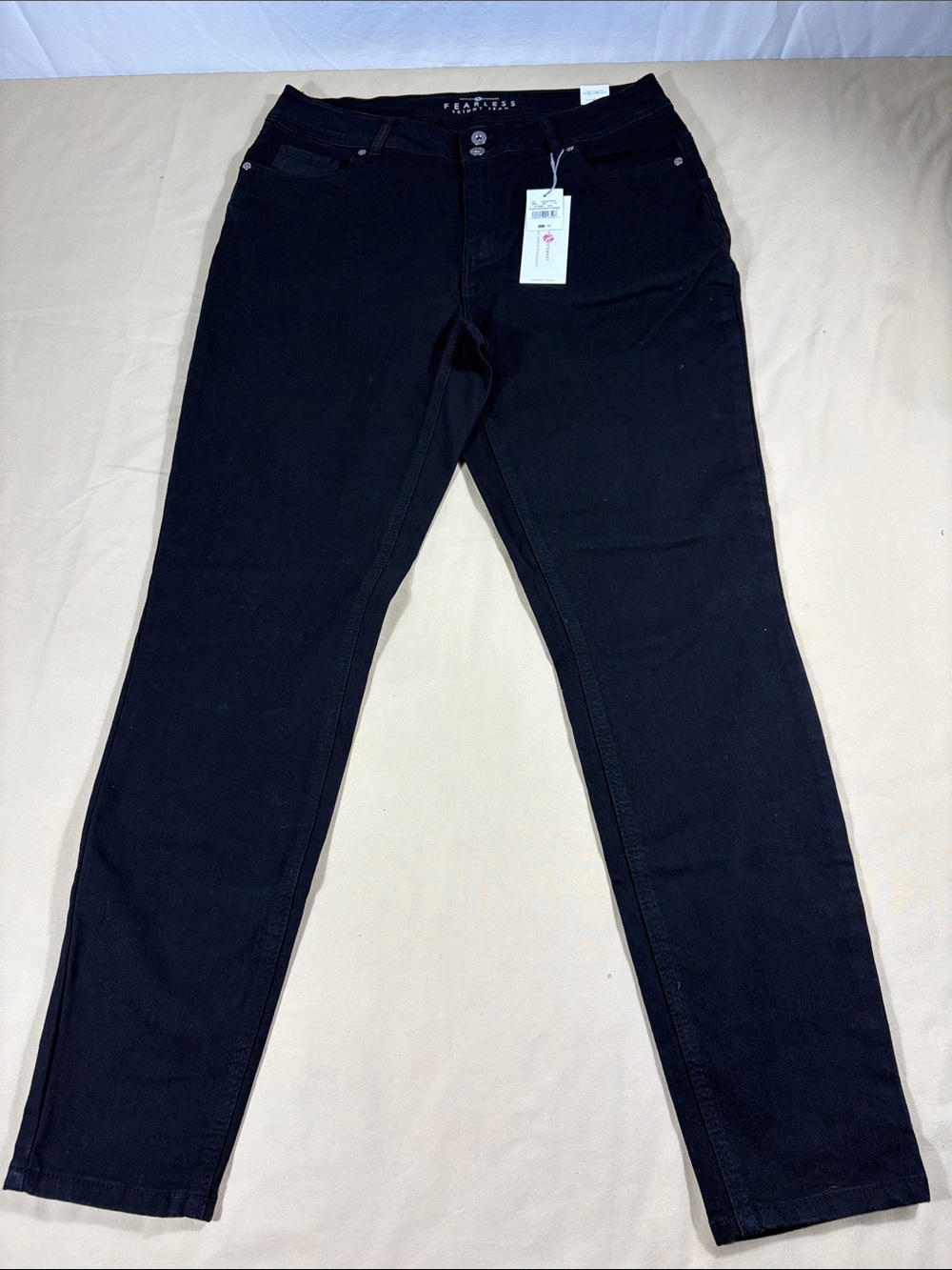 Ashley Stewart Fearless Skinny Jeans Womens 14 Reg Black High Rise Stretch NWT